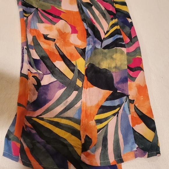 Kona Sole Tie Front Cover Slit Sides Colorful Sz. M Pants Beach Cover-up - Picture 2 of 14